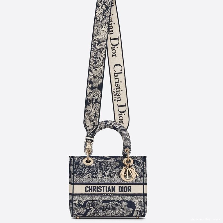 Cheap Lady D-lite Motif Navy de Medium Blue Bag Toile Jouy Canvas 0810 Luxury